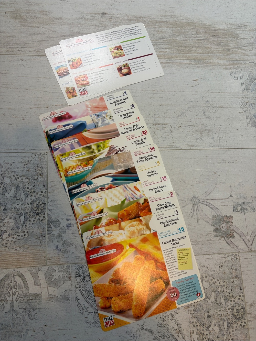 Time Life Vintage Recipe Cards Set of 12
